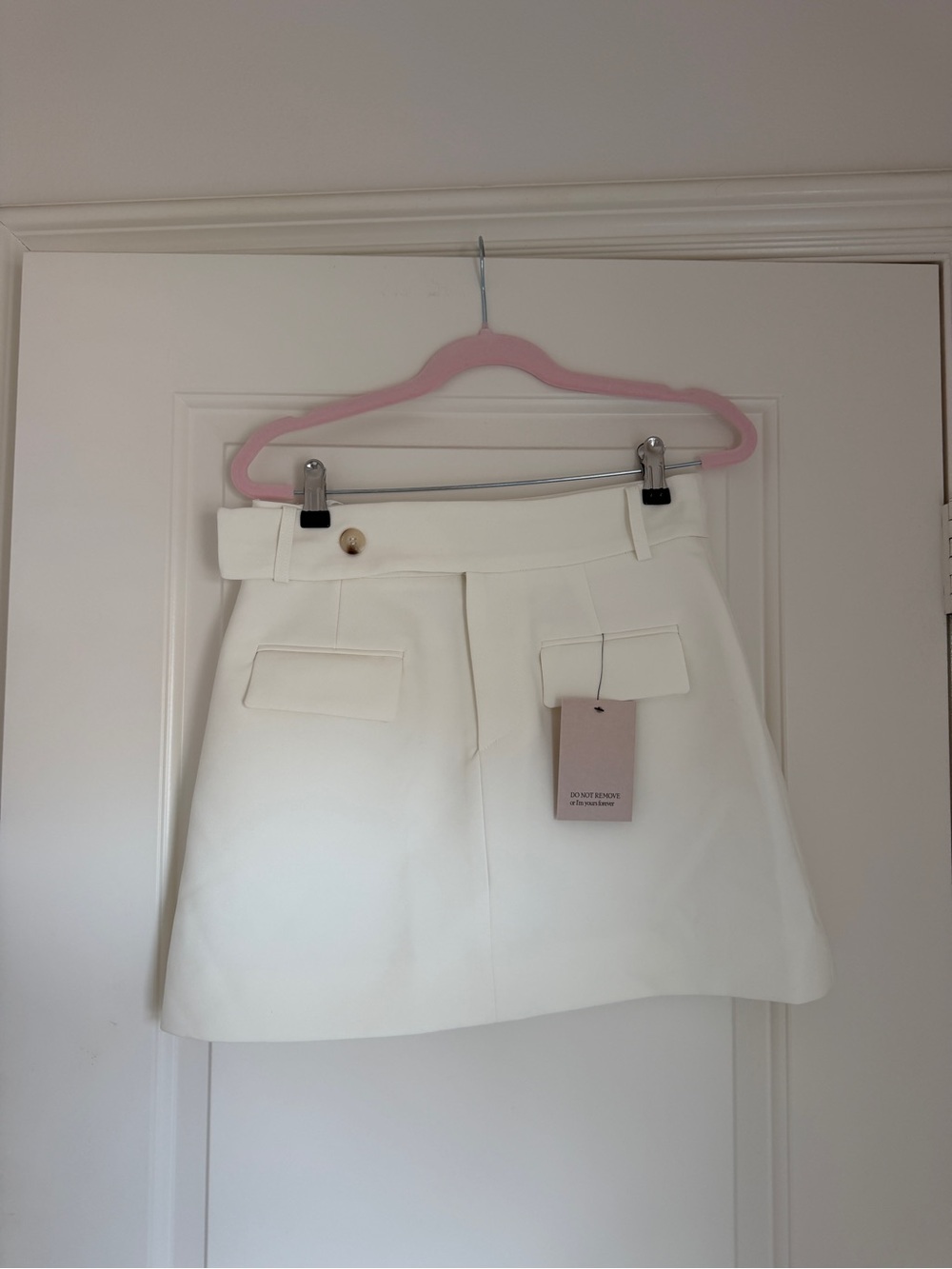 Odd Muse White Mini Skirt with Front Flap Pockets